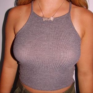 Brandy Melville ribbed halter tank🤍